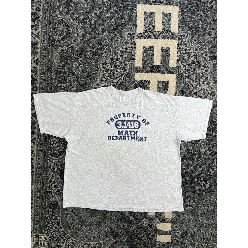Vintage Mens Y2K Math Department Tshirt Size 3XL Gray